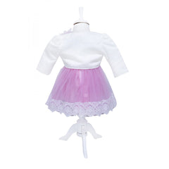 Set trusou complet pentru botez de fete, 11 piese, rochita roz cu bolero, lumanare cu ingeras, trusou imprimat cu ingeras, pantofiori piele ecologica, REC2474