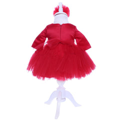 Set trusou complet pentru botez de fete, lumanare rosie cu "Radacini si aripi de la parinti", rochita rosie, trusou "cu mult drag de la nasi" si pantofiori, 11 piese, Recostore, REC1790