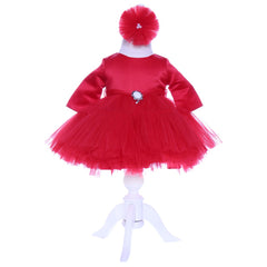 Set trusou complet pentru botez de fete, lumanare rosie cu "Radacini si aripi de la parinti", rochita rosie, trusou "cu mult drag de la nasi" si pantofiori, 11 piese, Recostore, REC1790