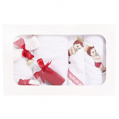 Set trusou si lumanare botez, micul print, alb-visiniu, 8 piese, Recostore, REC1889