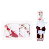 Set trusou si lumanare botez, micul print, alb-visiniu, 8 piese, Recostore, REC1889