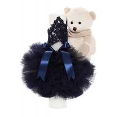 Set trusou si lumanare botez, ursulet, alb-bleumarin, 8 piese, Recostore, REC1875