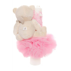 Set trusou si lumanare botez, ursulet, alb-roz, 8 piese, Recostore, REC1873