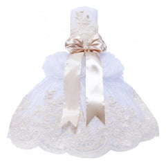 Set trusou si lumanare pentru botez, "Cu mult drag de la nasi", ivoire, 8 piese, Recostore, REC1823