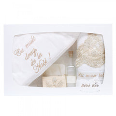 Set trusou si lumanare pentru botez, "Cu mult drag de la nasi", ivoire, 8 piese, Recostore, REC1823