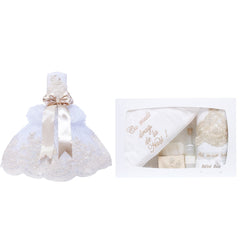 Set trusou si lumanare pentru botez, "Cu mult drag de la nasi", ivoire, 8 piese, Recostore, REC1823