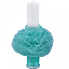 Set trusou si lumanare pentru botez de fete, bebe printesa si "cu mult drag de la nasi", verde menta, 8 piese, Recostore, REC1817