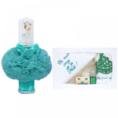 Set trusou si lumanare pentru botez de fete, bebe printesa si "cu mult drag de la nasi", verde menta, 8 piese, Recostore, REC1817