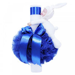 Set trusou si lumanare pentru botez de fete,"cu drag de la nasi", albastru electric, 8 piese, Recostore, REC1818