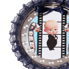 Tavita rotunda cu Bebe Boss pentru taierea motului, 30 cm, dantela bleumarin, 6 piese, Recostore, REC1969/66