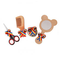 Tavita rotunda cu model traditional pentru taierea motului, 30 cm, dantela rosie, 6 piese, Recostore, REC1969/48