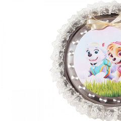 Tavita rotunda cu Paw Patrol pentru taierea motului, 30 cm, dantela ivoire, 6 piese, Recostore, REC1969/45