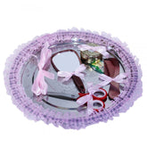 Tavita rotunda pentru taierea motului, dantela roz, 6 piese, 30 cm, REC302