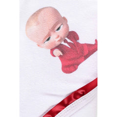 Trusou Bebe Sef alb-rosu, cu mesaj �Cu drag din partea nasilor� imprimat, 6 piese, Recostore, REC1721