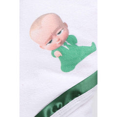 Trusou Bebe Sef alb-verde, cu mesaj �Cu drag din partea nasilor� imprimat, 6 piese, Recostore, REC1719