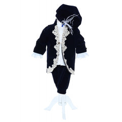 Trusou botez Micul Printisor, "Azi m-am crestinat", Costum de Print, lumanare, trusou, catifea, 12 piese, Recostore, REC2296