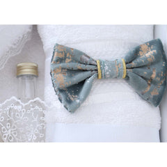 Trusou brodat cu "Azi m-am crestinat" pentru botez de baieti, 7 piese, bleu, REC2436