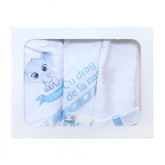 Trusou cu elefant pentru botez baieti, 6 piese, bleu, Recostore, REC2188