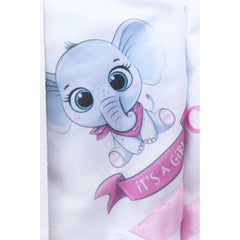 Trusou cu elefant pentru botez de fete, 6 piese, roz, Recostore, REC2189