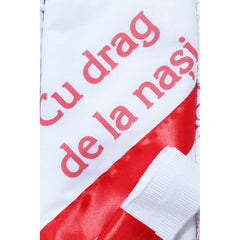 Trusou cu ursulet pentru botez fete, 6 piese, rosu, Recostore, REC2185