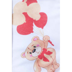 Trusou cu ursulet pentru botez fete, 6 piese, rosu, Recostore, REC2185