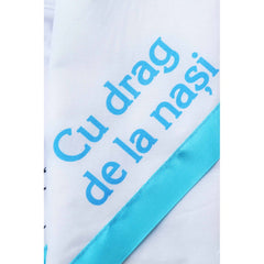 Trusou imprimat cu strumfi pentru botez, 6 piese, turcoaz, Recostore, REC2226