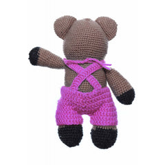 Ursulet de plus crosetat manual, 23x18 cm, roz, Recostore, REC2151