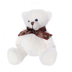 Ursulet de plus cu esarfa, 21 cm, crem, Recostore, REC2075