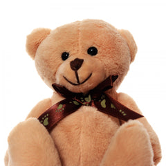 Ursulet de plus cu esarfa, 21 cm, maro, Recostore, REC2074