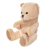 Ursulet de plus cu fular, 21 cm, bej, Recostore, REC2067