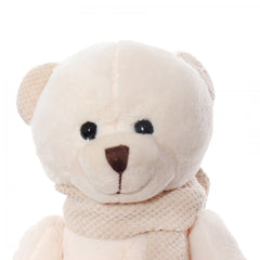 Ursulet de plus cu fular, 21 cm, crem, Recostore, REC2068