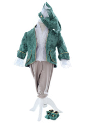 Set trusou complet pentru botez de Baieti, Verde, model Regele Leu, 13 piese, Costum Print, Lumanare cu Regele Leu, trusou brodat si pantofiori, Recostore®, REC2564