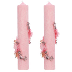 Set lumanari elegante pentru nunta/cununie, design marmorat, 2 bucati, REC5001/43