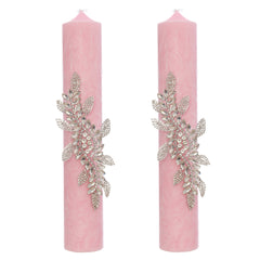 Set lumanari elegante pentru nunta/cununie, design marmorat, 2 bucati, REC5001/45