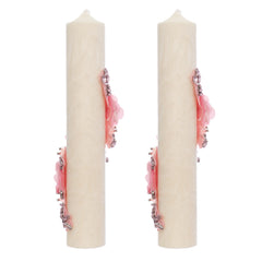 Set lumanari elegante pentru nunta/cununie, design marmorat, 2 bucati, REC5001/47