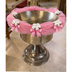 Decor cristelnita, tull roz pudrat cu flori de bumbac, 3M, Recostore®, REC5015/2