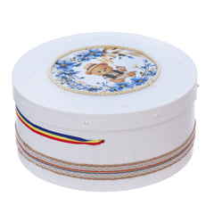 Cutie transport trusou cu ursulet taranus, alb, REC3364