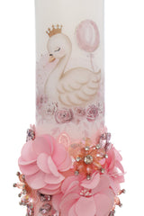 Trusou elegant cu lebada pentru botez fete, 11 piese, REC3384