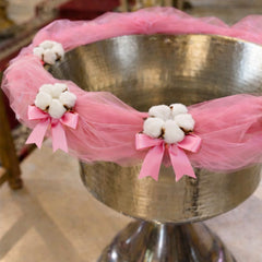 Decor cristelnita, tull roz pudrat cu flori de bumbac, 3M, Recostore®, REC5015/2