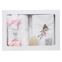 Set trusou botez cu balerina roz, lumanare si trusou, 8 piese, REC5013/16