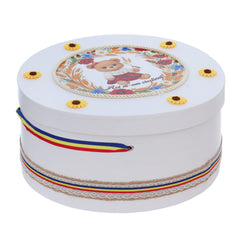 Cutie transport trusou cu ursulet tarancuta, alb, REC3365