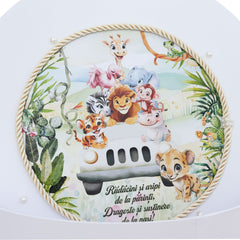 Cutie transport trusou cu animalute jungla, alb, REC3366