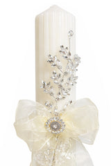 Set lumanari elegante pentru nunta/cununie cu accesoriu deosebit, 2 bucati, REC5001/62