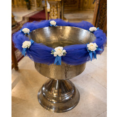 Decor cristelnita, tull albastru cu flori albe, 3M, Recostore®, REC5014/1