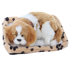 Catel interactiv cu cosulet, doarme, latra si da din coada, Sweet Petzzz, dimensiune 25 x 16cm, REC2958