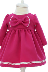 Rochie eleganta pentru botez fetita, fuchsia, REC3337