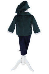 Costum elegant pentru botez, 5 piese, verde, REC3409