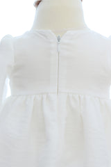 Rochie alba cu fundita pentru botez fetita, REC3340