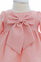 Rochie cu fundita pentru botez, REC3342