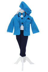Costum elegant pentru botez, 5 piese, turcoaz, REC3413